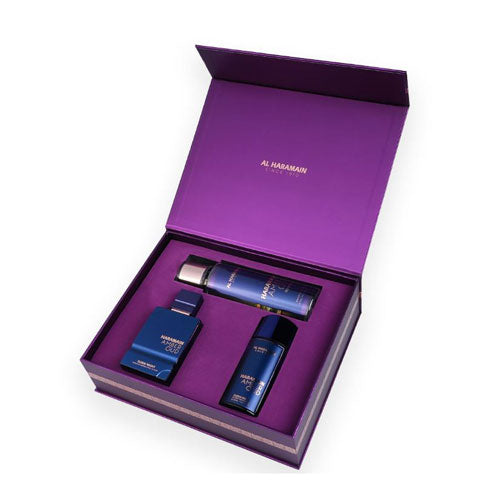 Set Al Haramain Amber Oud Dubai Nigth Unisex Set (3 Pc) Eau de Parfum (EDP) Spray 2.5 oz / 75 ml / Eau de Parfum (EDP) 1.2 oz / 35 ml / Body Mist 8.4 oz / 250 ml | wmafusion:6291106816105