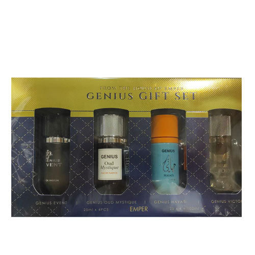 SET EMPER  GENIUS MEN ( 4 PC ) EVENT,OUD MYSTIQUE,HAYATI,VICTORY 0.845 OZ EDP SP | wmafusion:6294021908122