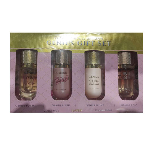 SET EMPER  GENIUS WOMEN ( 4 PC ) LOVER,BLUSH,SELINA,ROSE 0.845 OZ EDP SP | wmafusion:6294021908399