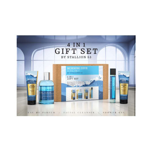 SET EMPER MORNING LIVE BY STALLION 53 UNISEX(4 PC) 3.4 OZ EDP SP/3.4 OZ SG/3.4 OZ FACIAL CLEANER /0.68 EDP SP | wmafusion:6294021908993