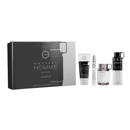 SET ARMAF ODYSSEY WHITE MEN (4 PC ) 3.4 OZ EDP / 0.34 OZ TRAVEL / 3.4 OZ SG / 6.8 BS | wmafusion:6295199815120