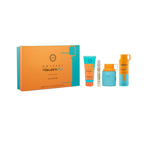 SET ARMAF LUX ODYSSEY MANDARIN SKY LTD MEN ( 4 PC ) 3.4 OZ EDP/0.34 OZ TRAVEL /3.4 SG /6.8 OZ BODY SPRAY | wmafusion:6295199815151