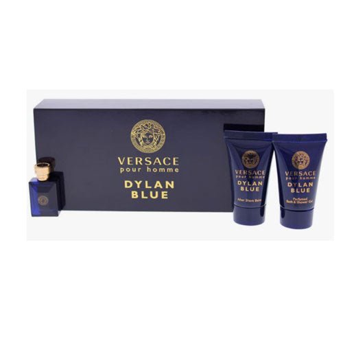Mini Set Versace Dylan Blue Men (3 Pc) Eau de Parfum (EDP) Spray 0.17 oz / 5ml   / Shower gel 0.8 oz / 25 ml / After shave balm 0.8 ml / 25 ml | wmafusion:8011003826612