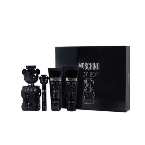 Set Moschino Toy Boy Men (4 Pz) Eau de Parfum (EDP) Spray 3.4 oz / 100 ml / After Shave Balsam 3.4 oz / 100 ml / Shower Gel 3.4 oz / 100 ml / Eau de Parfum (EDP) Spray 0.33 oz / 10 ml | wmafusion:8011003903351