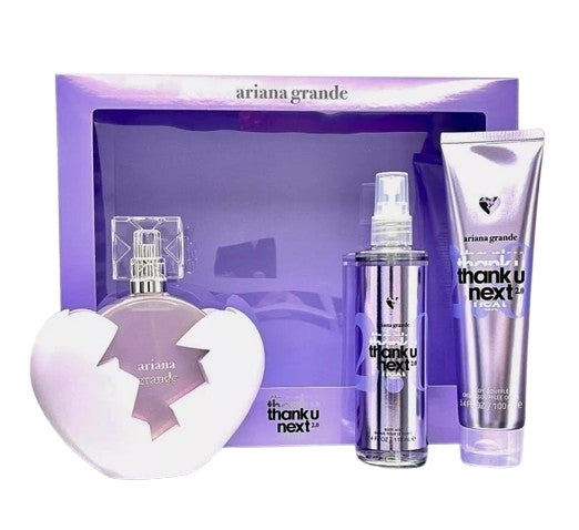 Ariana Grande Ladies Thank U Next 2.0 Set Fragrances (3Pc) Eau de Parfum (EDP) 3.4 oz / 100 ml / Body Mist 4.0 oz / 120 ml / Body Cream 3.4 oz / 100 ml | wmafusion:810101504679
