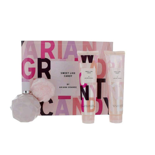 SET ARIANA GRANDE SWEET CANDY WOMEN ( 3 PC ) 3.4 OZ EDP \ 3.4 OZ BL\ 3.4 OZ SG | wmafusion:810101507113