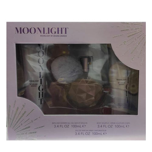 Ariana Grande Ladies Moonlight Gift 3.4 oz Eau De Parfum Spray, 3.4 Oz Body Lotion, 3.4 Oz Shower Gel | wmafusion:810101507120