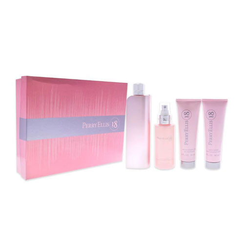 SET PERRY ELLIS 18 WOMEN ( 4 PC ) 3.4 OZ/100 ML / 3.4 OZ/100 ML BODY MIST/ 3.4 OZ/100 ML SG / 3.4 OZ/100 ML BODY LOTION - EAU DE PARFUM (EDP) | wmafusion:844061016620