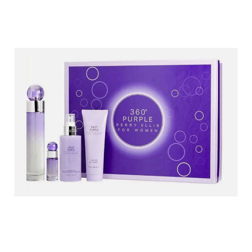 Perry Ellis 360 Purple for Women Mist 4.0 oz / 118 ml Gift Set | wmafusion:844061016781