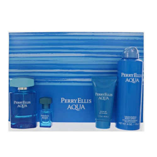 PERRY ELLIS AQUA (4PC) 3.4 OZ/100 ML / 3.4 OZ/100 ML DEO BODY SPRAY / 3.4 OZ/100 ML SG / MINI - EAU DE PARFUM (EDP) | wmafusion:844061017931